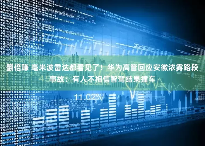 翻倍赚 毫米波雷达都看见了！华为高管回应安徽浓雾路段事故：有人不相信智驾结果撞车